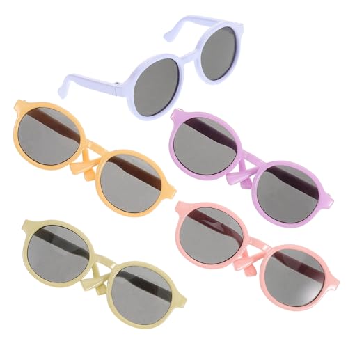 KOMBIUDA 5St Puppenbrille -Accessoires Puppenparty Puppenmode Puppenliebhaber Puppenstil Streichspielzeug Lametta Coole Brille Puppenzubehör Miniaturbrillen für Puppen Plastik von KOMBIUDA