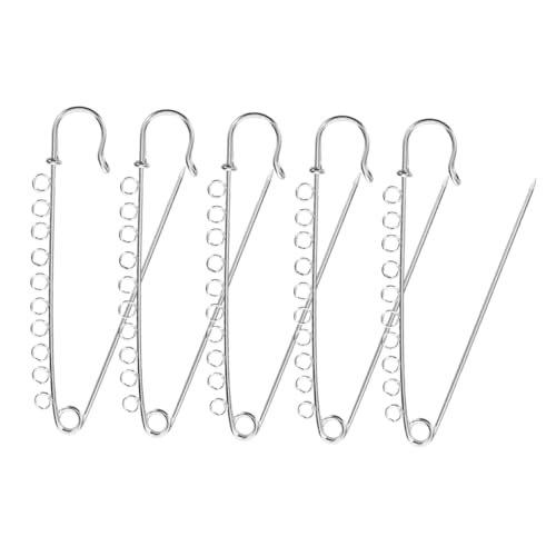 KOMBIUDA 5St Sicherheitsnadel farbige Wäscheklammern Hemdklammern für Damenbekleidung Broschennadeln für Mantelnadel alfileres Socken-Charms-Pins Pullover-Clip Stift Metall Silver von KOMBIUDA