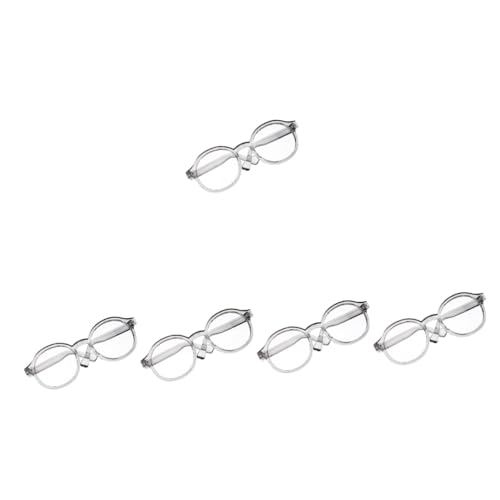 KOMBIUDA 5st Puppenbrille Brillen Zum Anziehen Der Puppe Mini-Brille Brillenspielzeug Zum Anziehen Zubehör Zum Ankleiden Von Puppen Mini-puppenhauszubehör Lesebrille Für Puppen Grey Plastik von KOMBIUDA