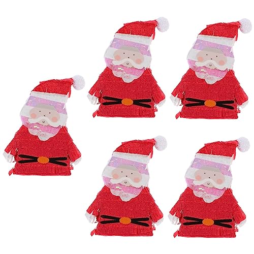 KOMBIUDA 5st Weihnachtspinata Mini-urlaub Kinder Mini-spielzeug Formspielzeug Pinata-dekoration Kinder Süßigkeiten Pinata Piñata Für Kinder Mexikanische Weihnachtsdekoration Papier Rot von KOMBIUDA