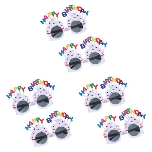 KOMBIUDA 6 Stk Geburtstagsparty-brille Zum Geburtstag Brille Party-brillenfoto Kindergeburtstagsbrille Lustige Geburtstagsbrille Cupcake-topper Geburtstagsfeier Brillen Weiß von KOMBIUDA