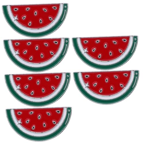 KOMBIUDA 6 Stk Legierungs-wassermelonen-brosche Palästina Steht Für Schmuck Wassermelonen-anstecknadel Gewandkragennadel Wassermelonenscheibe Emaille Pin Zubehör Für Wassermelonen Rot von KOMBIUDA