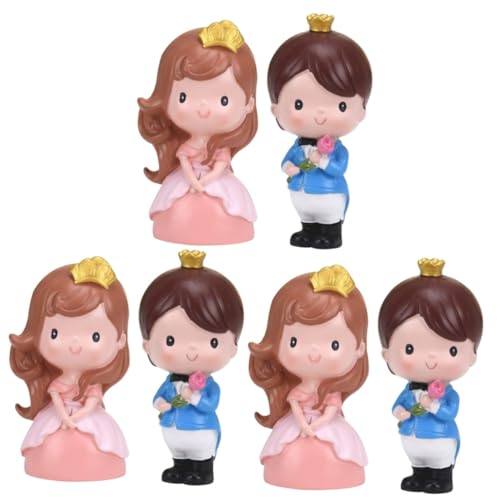 KOMBIUDA 6 Stk Prinzessin Prinz Ornament Paarfiguren Braut-Bräutigam-Figur Kuchen liefert Prinz Puppe hochzeitstorten dekoration wedding decoration paar kuchen dekor Kuchenverzierung Harz von KOMBIUDA