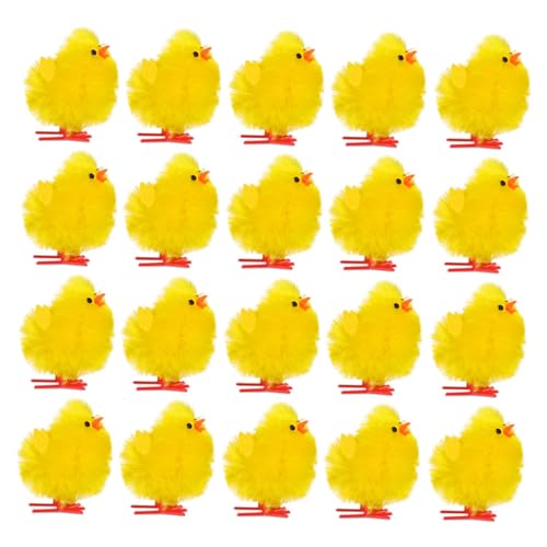 KOMBIUDA 60st Osterküken Huhn Ostern Plüsch-küken-spielzeug Gefülltes Küken-modell Küken Osterdeko Simulierte Kükenverzierung Hühnerplüsch Chemiefaser Und Kunststoff Yellow von KOMBIUDA