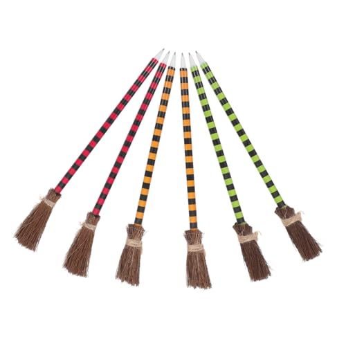 KOMBIUDA 6St Hexenbesen Kugelschreiber gesteckt markierstifte für Hexenbesen Schreibwaren Stift Cartoon- Halloween-Preise Halloween-Stift für Kinder Buche von KOMBIUDA