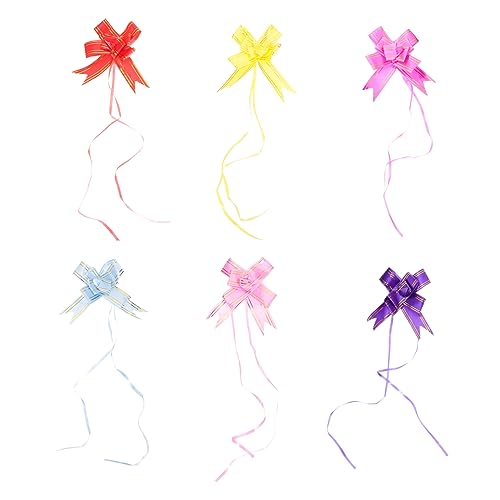 KOMBIUDA 6St dekorative Schleife seidenband ribbon geschenkband hochzeitsdeco nupsis Cellophan Abschlussball Twist Bogen Hochzeitsauto- Schleife aus glänzendem Papier Hochglanzpapier von KOMBIUDA