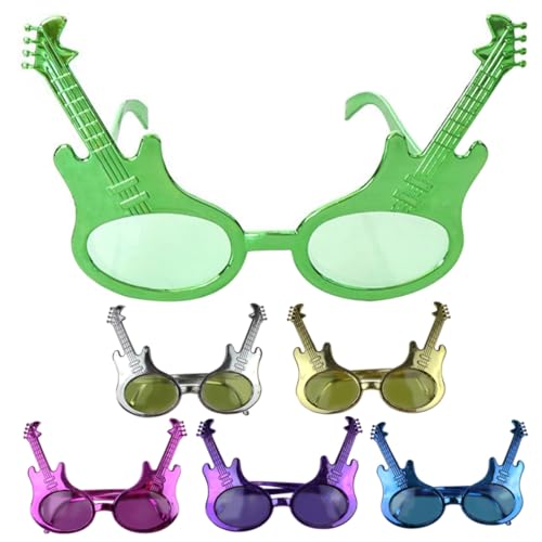 KOMBIUDA 6st Gitarrenbrille Party Kinderbrille Modisch Gläser Gitarrenförmige Brille -sonnenbrille Herz Brille Brillen Für Das Festival Glühen Geformte Sonnenbrille Zubehör Pvc von KOMBIUDA