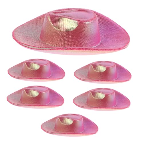 KOMBIUDA 6st Mini-weinflaschenverschluss Rote Partyhüte Mini-kuhhüte Aus Kunststoff Mini-Cowgirl-hüte Für Aufnahmen Cowboy Blaue Partyhüte Bachelorette Hüte Hellrosa Hut Rosy Plastik von KOMBIUDA