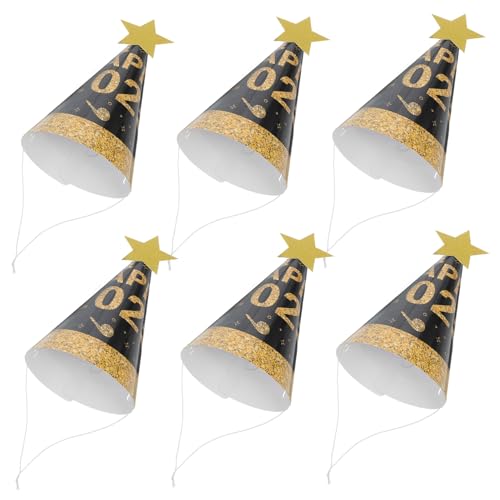 KOMBIUDA Frohes Neues Jahr Papier Hüte Set 6 Stücke Design Silvester Party Lieferungen von KOMBIUDA