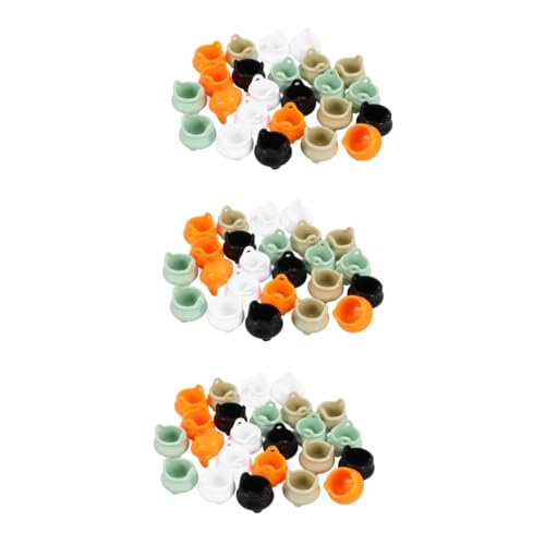 KOMBIUDA 72 STK Halloween- Halloween-kesselbecher Partydekoration Schwarze Kesselfigur Halloween-led-leuchten Miniaturkessel Miniatur-kesselkessel Miniatur-Halloween Voll Plastik von KOMBIUDA