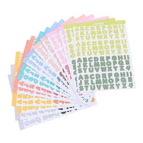 KOMBIUDA 8 Blatt Buchstabenaufkleber Scrapbookaufkleber Dekoration Nagelaufkleber Buchstabenaufkleber Sticker Für Scrapbook Scrapbooking Sticker Planeraufkleber DIY Aufkleber Papier Bunt von KOMBIUDA