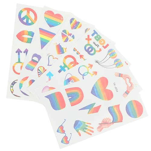 KOMBIUDA 8 Blatt Gleich Geschlecht liche Aufkleber Gay Sticker Rainbow Sticker Present Box Packaging Stickers LGBT Stickers Gay-Pride-Aufkleber für Stolz-Aufkleber Papier Colorful von KOMBIUDA