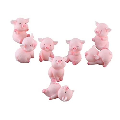 KOMBIUDA 8 Stück Sukkulenten Bonsai Ornament Autozubehör Kuchendekoration Plüschschwein Kuscheltier Das Mops Kostüm Schweinekostüm Schweinefigur Schweine von KOMBIUDA