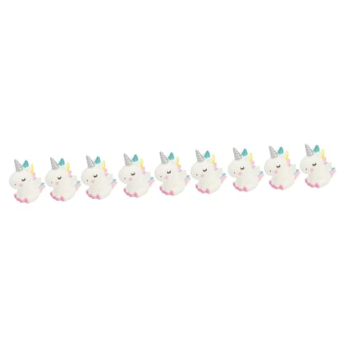 KOMBIUDA 9 Stk Kuchendekorationen Spielzeug Drei Miniatur-einhörner Einhornfiguren Einhorn-partybevorzugung Essbare Einhorn-kuchendekoration Einhorn Tortenaufleger Für Mädchen Fondant Rosa von KOMBIUDA