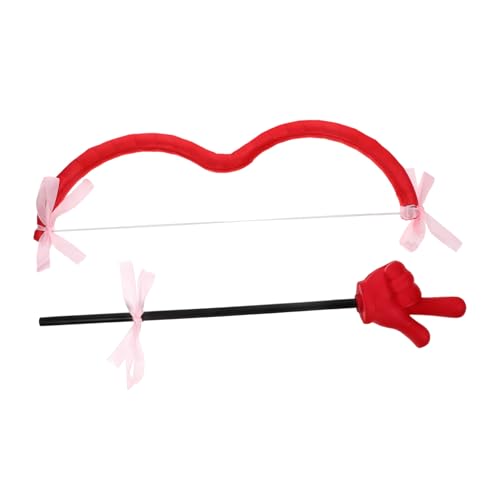 KOMBIUDA Amor-kostüm-requisiten Amor Pfeile Amor Kostüm Damen Amor Schmuck Kostümmaske Handstock Fingerzeiger Rosafarbenes Amorkostüm Partymaske Spitzen-maskerade-maske Rot Plastik von KOMBIUDA