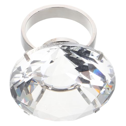 KOMBIUDA Eleganter simulierter Verlobungsring Hochzeitsfeier-Requisiten Jubiläumsring Dekoration Großpackung Spielring 6 cm Glasring-Zubehör von KOMBIUDA