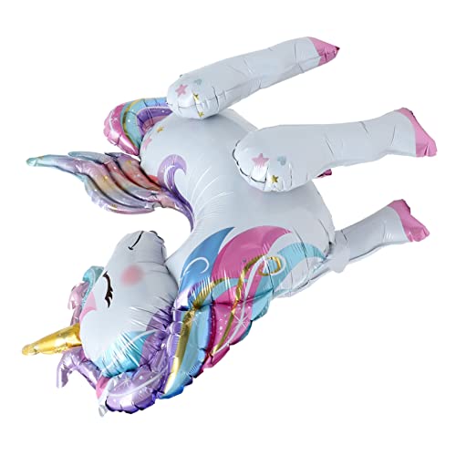 KOMBIUDA 4D Einhorn Luftballon Folienballon Für Geburtstagsfeiern Dekorativer Einhornballon Partyaccessoires Bunte Und Bezaubernde Einhorn Dekoration von KOMBIUDA