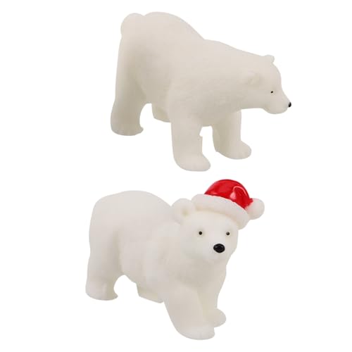 KOMBIUDA Eisbär-Desktop-Ornamente Weihnachts weihnachtsdekoration weihnachtsdeko Tiere Mini-Bärenfigur Winter deko Figuren Eisbären-Kuchendekoration kleine weihnachtsfiguren Harz von KOMBIUDA