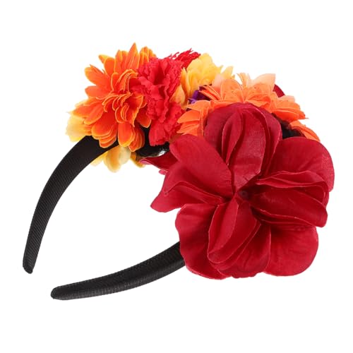 KOMBIUDA Blumenstirnband aus weichem Material bequeme Halloween-Haarspange mit Rosenblüte für Partykostüme von KOMBIUDA