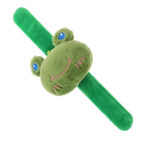 KOMBIUDA Frosch-armband Tierarmband Ausgestopfte Tierarmbänder Animal-slap-armbänder Tierschnapparmbänder Mini-kuscheltiere Schmiedearmbänder Armband Plüschtier Green Pp Baumwolle von KOMBIUDA