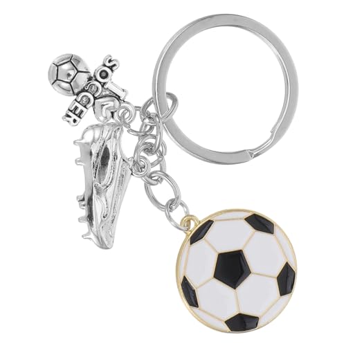 KOMBIUDA Fußball-schlüsselanhänger Team-souvenir Fußball-partygeschenke Handyanhänger Zum Aufhängen Lustiger Schlüsselbund Liebesherz-schlüsselanhänger Karneval Belohnung Weiß Zinklegierung von KOMBIUDA