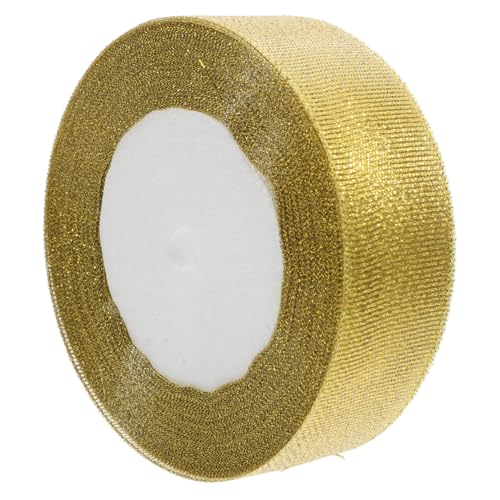 KOMBIUDA Glitzer Band Zierbänder Haarschleifen Band Funkelnde Bänder Band Zum Basteln Metallband Glitzerband Dünn Dünnes Goldband Band Für Blumenstrauß Blumenband Zierband Golden Polyester von KOMBIUDA