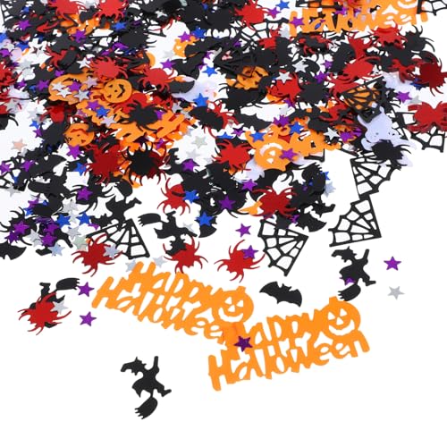 KOMBIUDA Halloween-Konfetti Halloween-Dekorationen Spinnennetz Kürbis Konfetti fallen Konfetti Halloween Party Dekoration Spinnen Dekoration Halloween-Partygeschenke Pailletten Konfetti PVC von KOMBIUDA