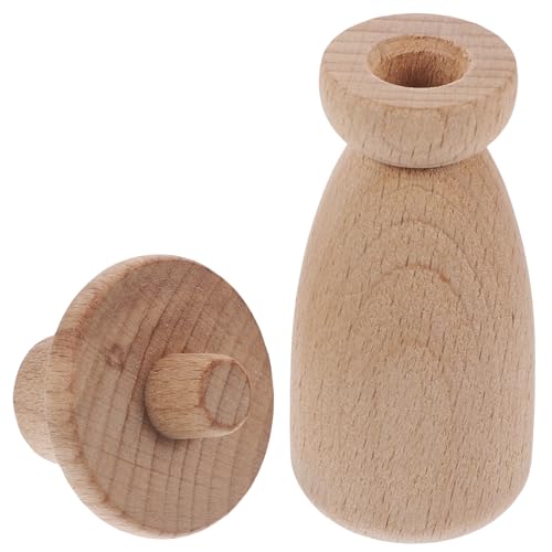 KOMBIUDA Hölzerne Puppe holzspielzeug holzfiguren Holzpuppen basteln Holzpuppen-Set Holzpuppen Dekoration Bastelbedarf für Peg-Puppe DIY leere Holzpflockpuppen Puppen aus Holz von KOMBIUDA