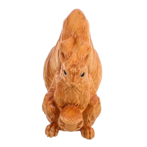 KOMBIUDA Holzschneide Zubehör für Spielzeugschirme Mini-Dekoration Süße Tierornamente Holz Tierische für Heimdekor-Desktop-Ornament Mini-Eichhörnchen-Statuen hölzern von KOMBIUDA