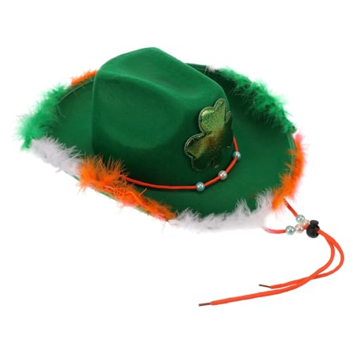 KOMBIUDA Unisex St. Patricks Day Cowboyhut Irish Festival Kostüm Zubehör Verschleißfeste Partykappe von KOMBIUDA