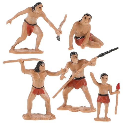 KOMBIUDA Jagdleben-Mini-Modell-Set 5-teilig Kunstharz Primitive Männerfiguren Für Garten Sand Tischdekoration von KOMBIUDA