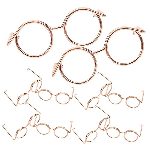 KOMBIUDA Lustige Party-es Mini-Brille Für Puppen Basteln Dekorative Requisiten 10er-Set Roségold-Rahmen von KOMBIUDA