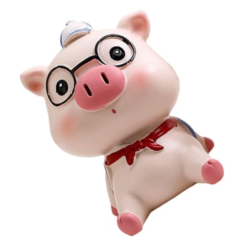 KOMBIUDA Niedliche Haustier-Ornamente Tischdekoration Entzückende Schweinchenstatue Schweinemodell Miniatur- -Spielzeug Schweinskulptur Tierfigur Rosa Harz von KOMBIUDA