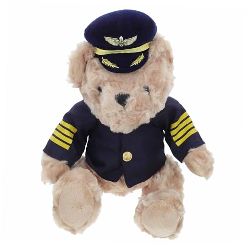 KOMBIUDA Plüschbär Bären-kuscheltiere Kleiner Bär Pilot-plüschtier Plüsch Stofftier Süße Pilotenpuppe Plüschtiere Pilot-plüschbär Pilot-bär-puppe Bär Plüschpuppe Brown Pp Baumwolle von KOMBIUDA