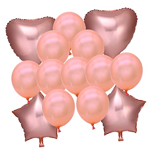 KOMBIUDA Romantische Hochzeitsballons Herz Und Sternform Folienballons Für Hochzeiten Verlobungen Und Jubiläen Rosen Gold Und von KOMBIUDA