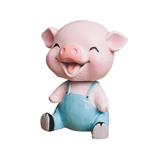 KOMBIUDA Schüttelndes Kopf Ornament Kreative Cartoon Deko Für Auto Zuhause Und Büro Blau Perfekte Autodekoration Und Originelle Schweinedekoration Mit Wackelndem von KOMBIUDA