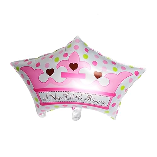 KOMBIUDA Set Mit 5 Kleinen Folienballons Rosa Kronen Und Sternen Design Ideal Für Einjährige Geburtstagsfeier Dekoration Perfekt Für Kindergeburtstage Und Babypartys von KOMBIUDA