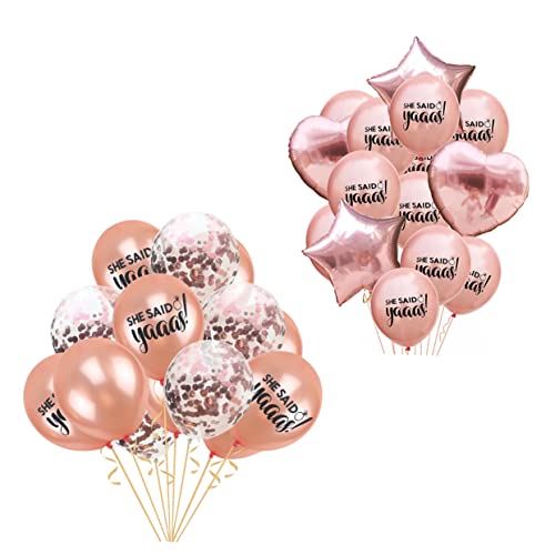 KOMBIUDA She Said Rose Gold Und Konfetti Latex Ballon Set Für Hochzeit Brautdusche Junggesellinnenabschied Und Verlobungsfeiern Perfekte Partydekorationen Und Zubehör von KOMBIUDA