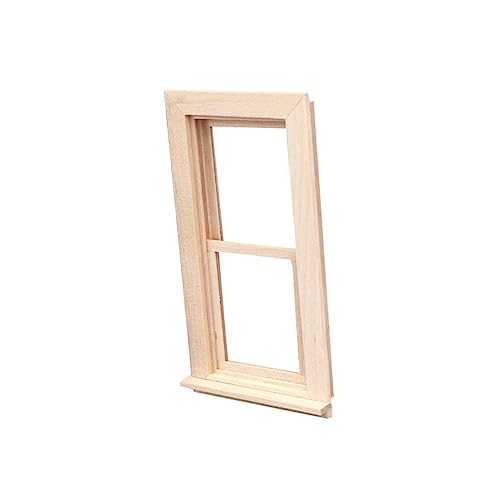 KOMBIUDA Simulation Türen Und Fenster Blanko Ornamente Dekorationen Spielzeughaus Das Spielhaus Fensterrahmen Spielhaus Ornament Simulation Fensterrahmen Puppenfenster Holz Khaki von KOMBIUDA