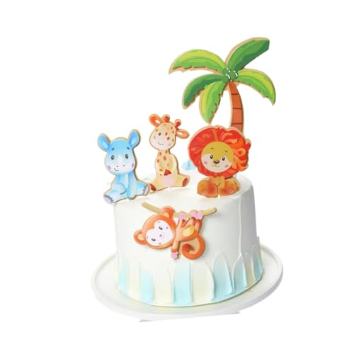 KOMBIUDA Waldtiere Cake Topper Aus Niedliche Dekoration Für Kindergeburtstag Hochzeiten Und Feste Tiermotiv Tortenstecker Für Und Kuchen von KOMBIUDA