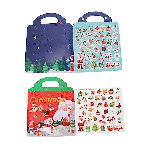 KOMBIUDA Weihnachts-Stickerbuch weihnachtssticker Kinder Christmas Tree Sticker Krippenaufkleber für Kinder Stickerbuch für Kinder Partygeschenk Aufkleber für Weihnachtsspiele ，PVC von KOMBIUDA