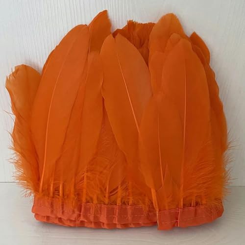 15 20 cm Federbesatz für Handarbeiten, Nähen, Kleidung, Federbesatz, DIY-Federn, dekorativ, orange, 10 Yards von KOMINF