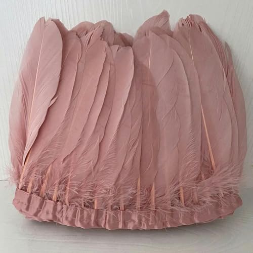 15 20 cm Federbesatz für Handarbeiten, Nähen, Kleidung, Federbesatz, DIY-Federn, dekoratives Leder, rosa, 10 Yards von KOMINF