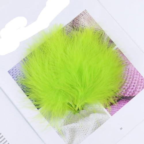 50/100 Stück hochwertige, flauschige Truthahnfedern, große Menge, hellrosa Federn, DIY-Dekoration, Fliegenbinden, Kunsthandwerk, 7–12 cm, Chartreuse, 100 pro Packung von KOMINF