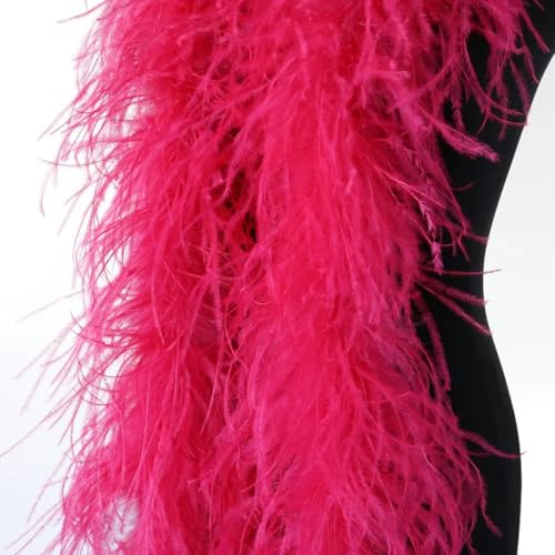 Boa-Schal aus Straußenfedern, 6 8 10 15 20-fädig, dicker Straußenschal, Bastelarbeit für Partykleid, Kleidung, Schal-Dekoration, Westpink, 6-fädig, 3 Meter von KOMINF