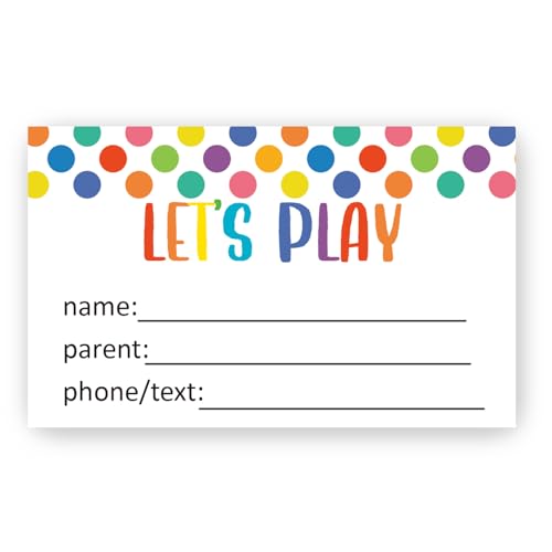 50 Spieldatum-Karten für Kinder, Let's Play Karten, Let's Play Keep in Touch-Kontaktkarte für Jungen und Mädchen (8,9 x 5,1 cm) von KONKAVA