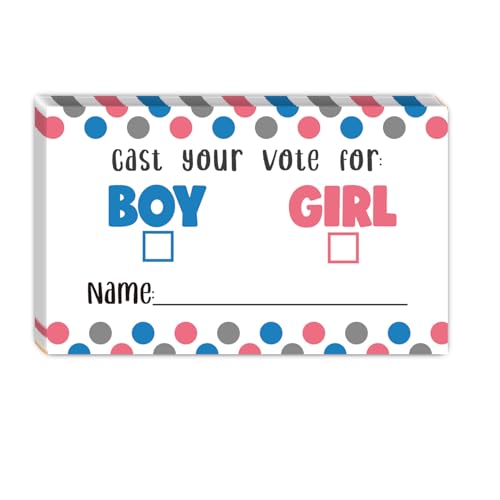 KONKAVA 50 Gender Reveal Party Voting Cards, Baby Gender Reveal Boy or Girl Voting Cards, Gender Reveal Party Game Cards (8,9 x 5,1 cm) von KONKAVA