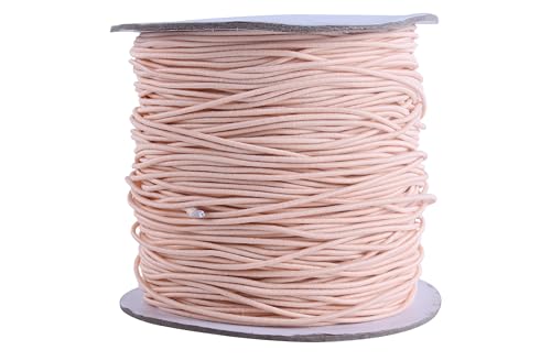 KONMAY 1.0mm 100 Meters Runde Elastische Schnur,Elastic-Kordel,Elastische Perlenschnur Elastisch Band Zum Nähen und Handwerk, GummiKordel,Elastische PerlenschnurPfirsich von KONMAY