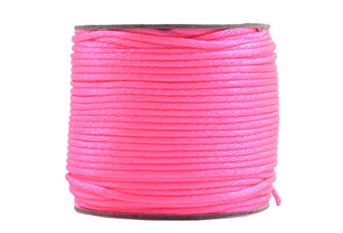 KONMAY 2.0mm Satinschnur/Flechtkordel Nylonschnur Friesen Faden Schnur für Schmuck Kunsthandwerk,45 Meters/Rolle, Neon Pink von KONMAY