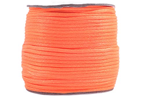 KONMAY 2.0mm Satinschnur/Flechtkordel Nylonschnur Friesen Faden Schnur für Schmuck Kunsthandwerk,45 Meters/Rolle,Neon Orange von KONMAY